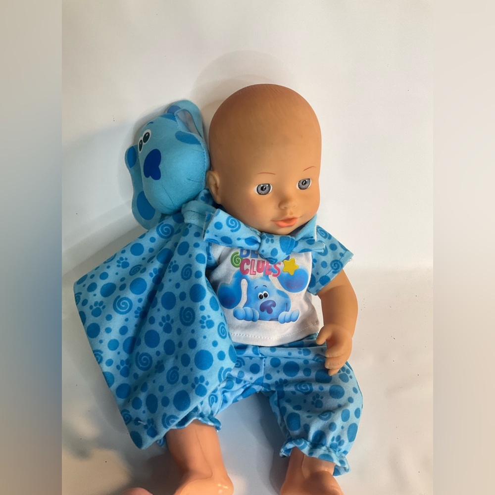 Vintage 1996 Vinyl Toy Baby Doll Cititoy  TC9B Blue Clues Outfit